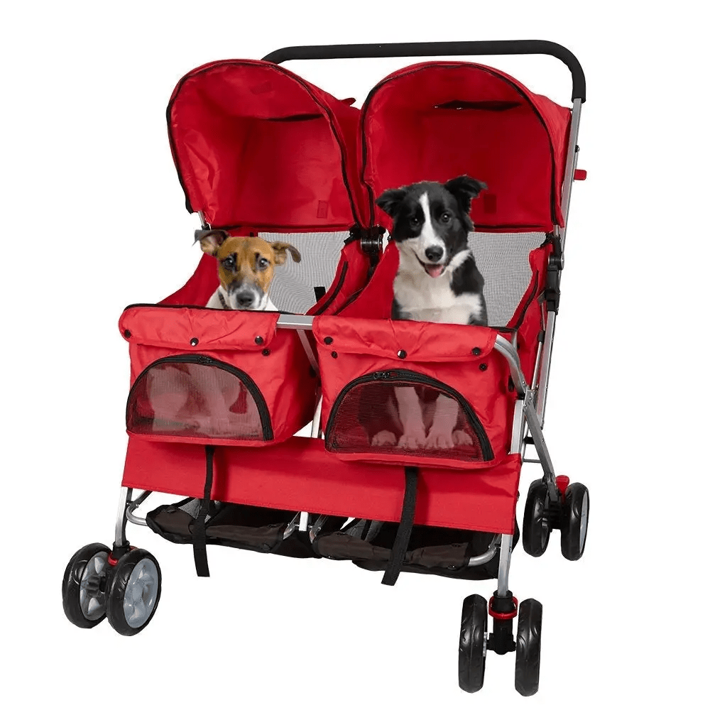 Furr-Baby Gifts Double 360 Rotating Pet Stroller - Red