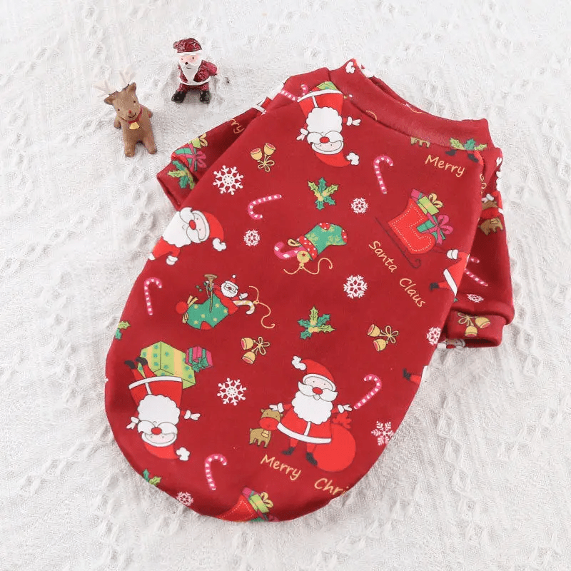 Furr-Baby Gifts XS / Red Shirt Christmas Pet Santa Costume Hoodie