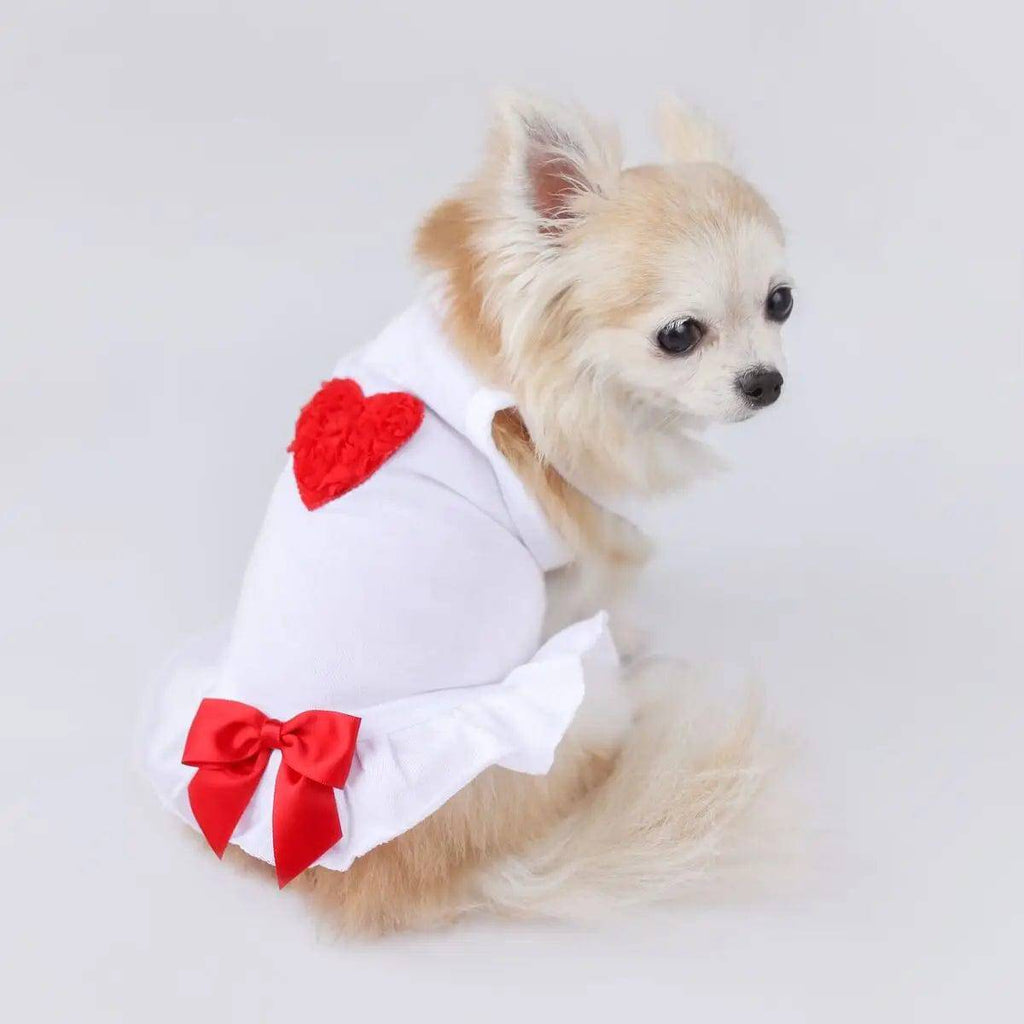 Hello Doggie Red / XXS Puff Heart Dress