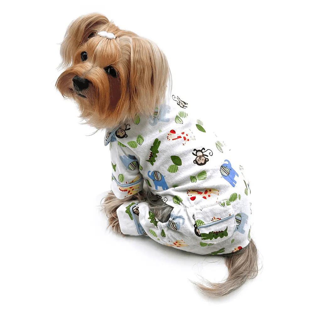 Klippo XS Zoo Animals Flannel Pajamas with 2 Pockets