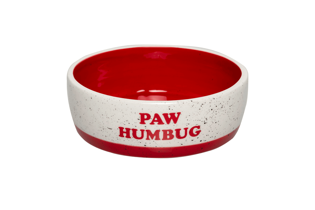 Pearhead "Paw Humbug" Holiday Ceramic Dog Bowl, Medium