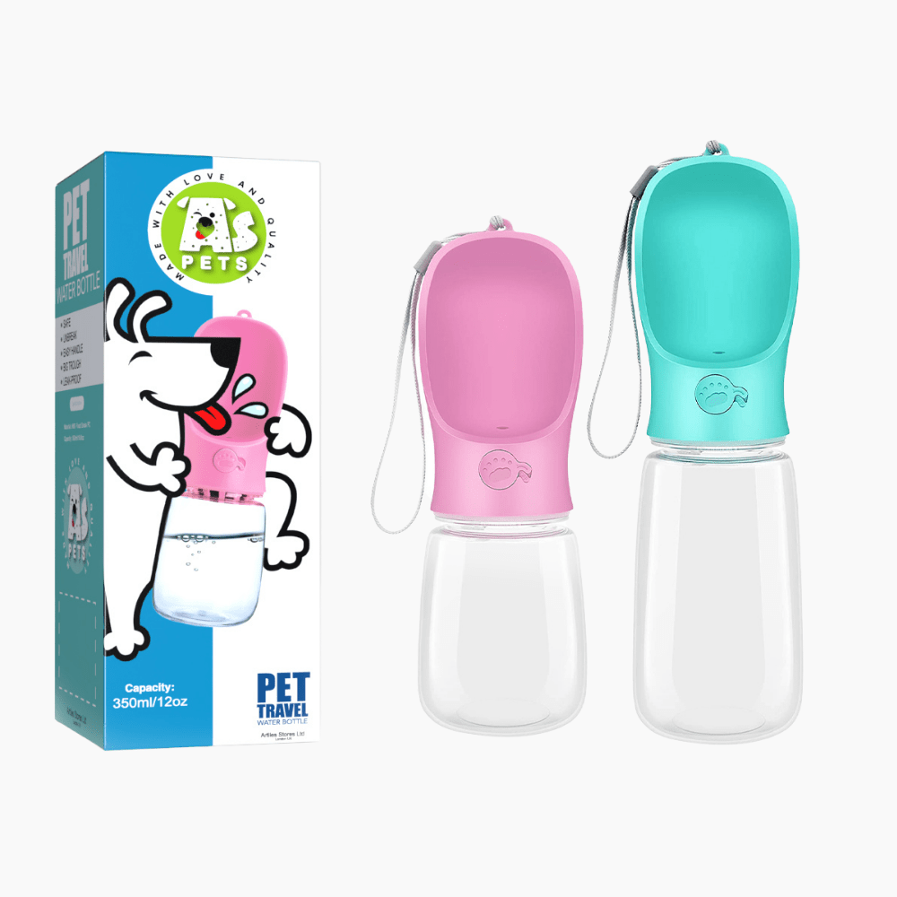 As Pets Small-350 ml / Pink Portable Pet Water Bottle
