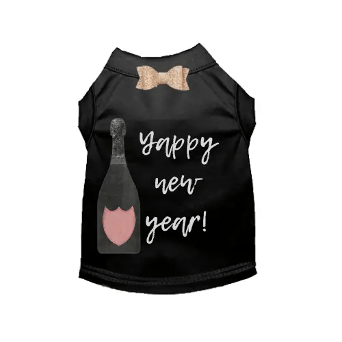 Bark Fifth Avenue XS Yappy New Year Dog Shirt