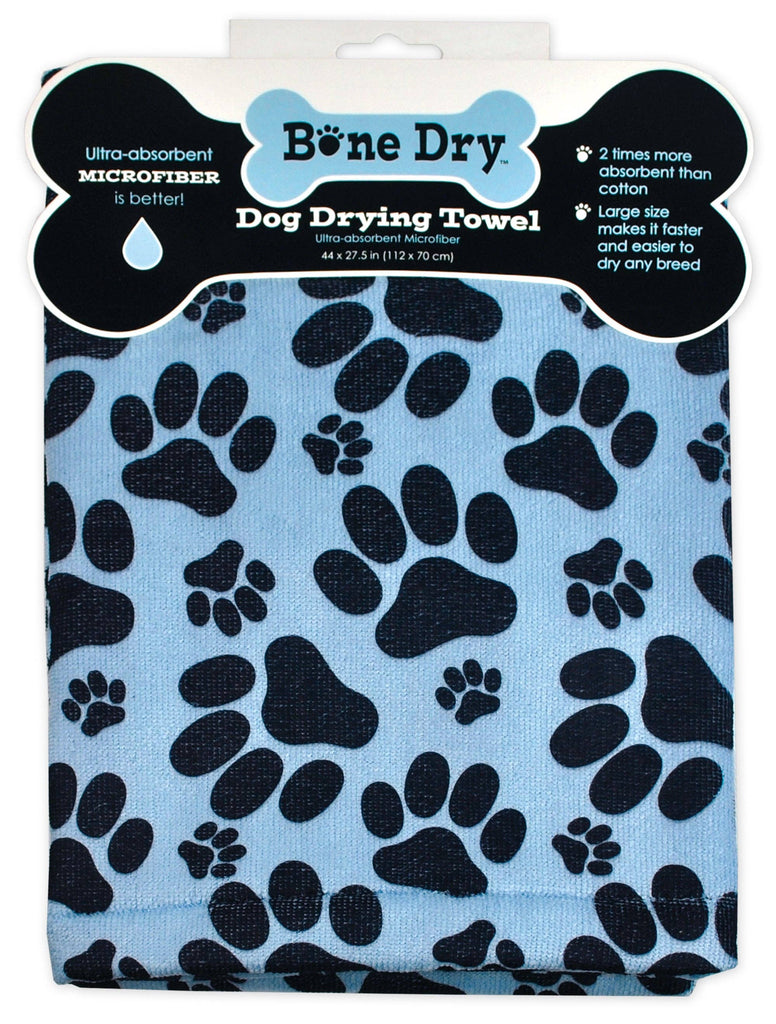 Bone Dry Blue Print Paw Microfiber Drying Towel