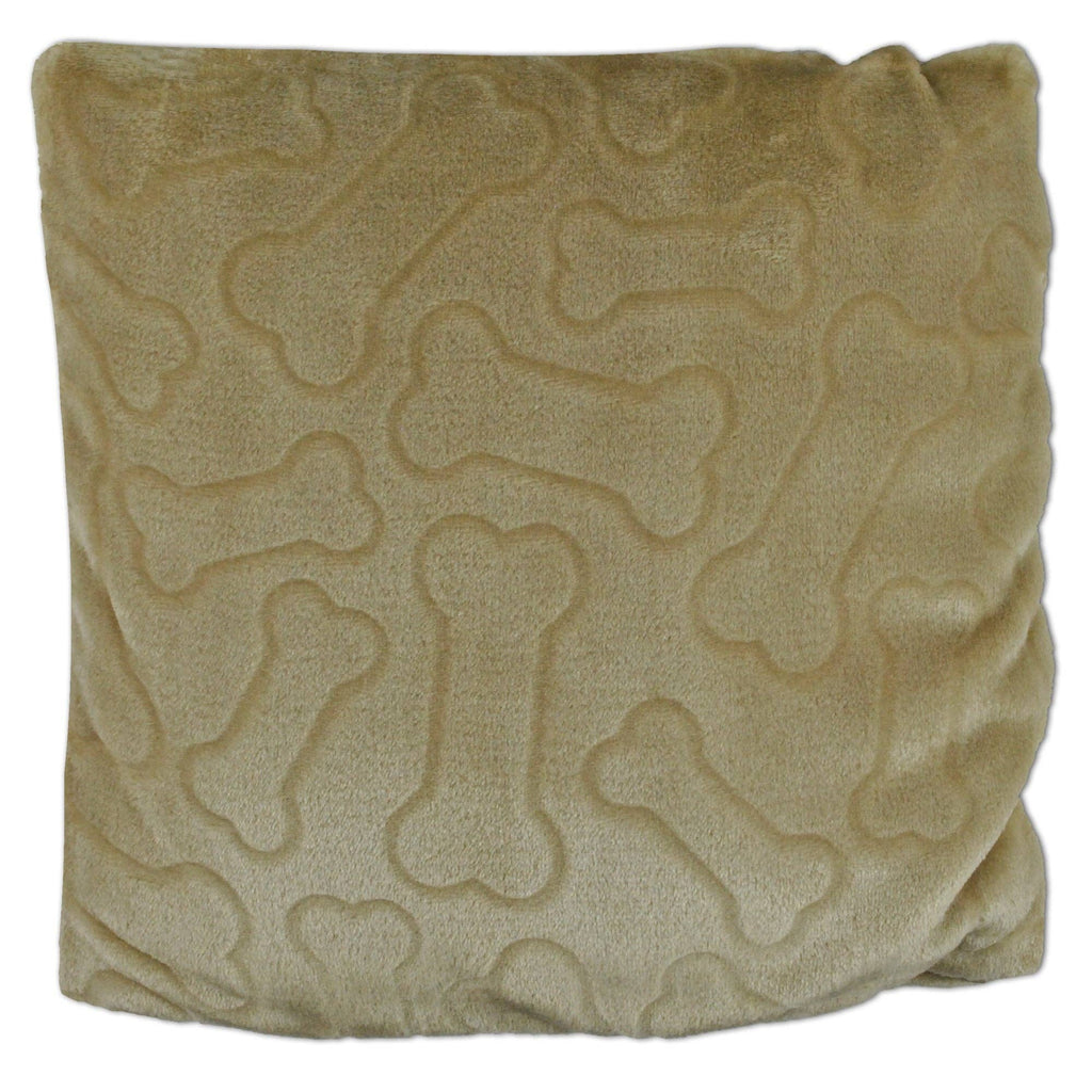 Bone Dry Taupe Embossed Bone Pet Pillow Blanket Small