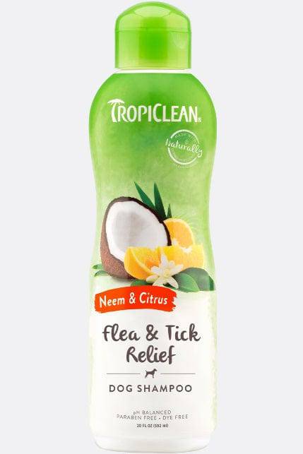 CatalogDog Flea & Tick Relief Neem & Citrus Tropiclean Shampoo 20oz