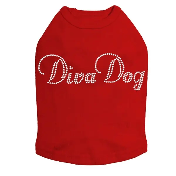 Dog in the Closet S / Red Diva Dog Tank