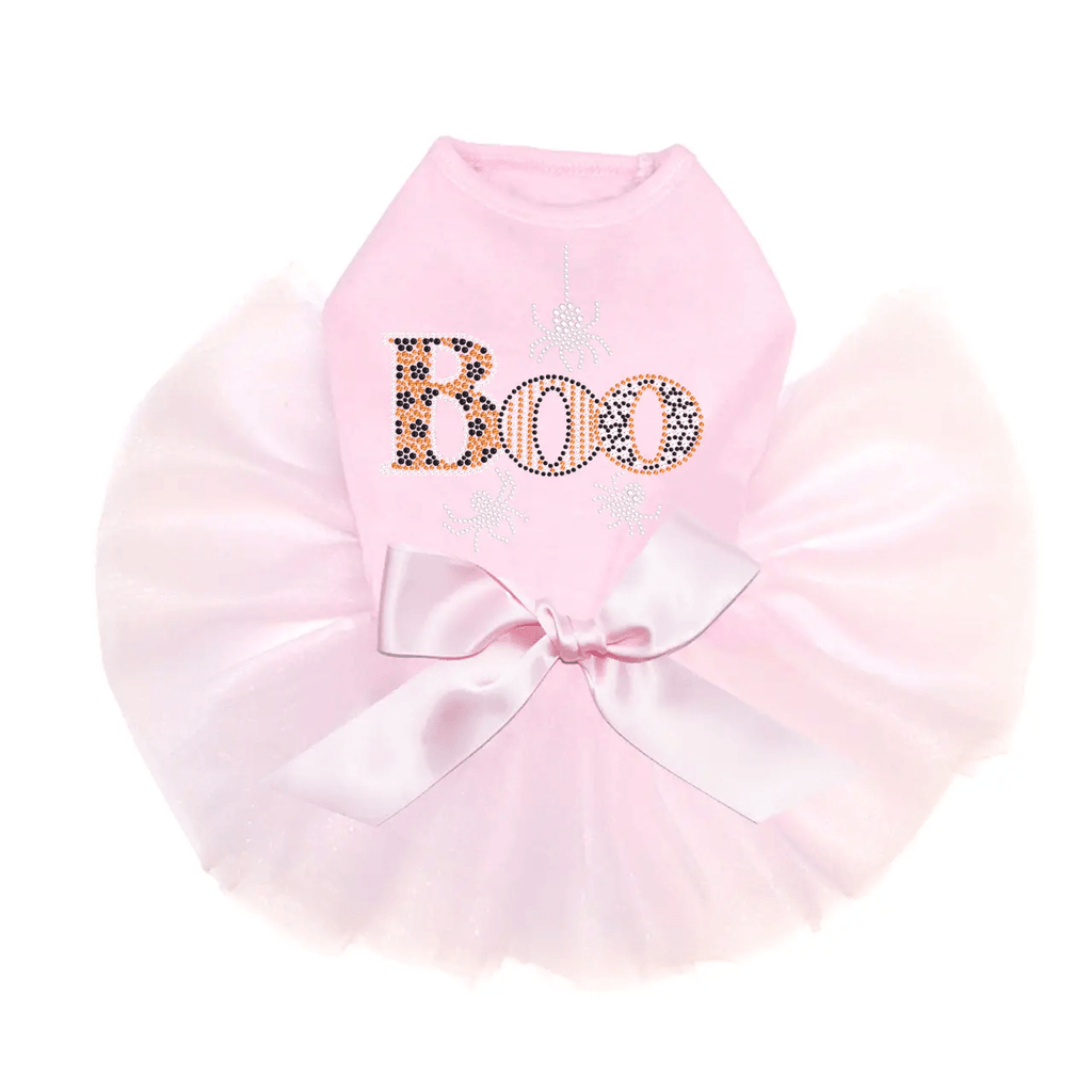 Dog in the Closet XXS / Pink Boo with Silver Spiders Custom Tutu
