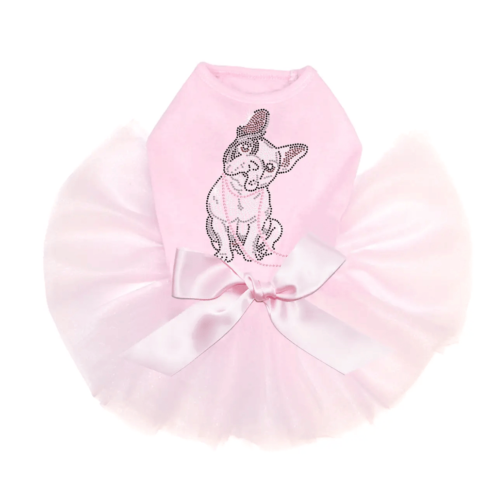 Dog in the Closet XXS / Pink French Bull Dog with Necklace Custom Tutu