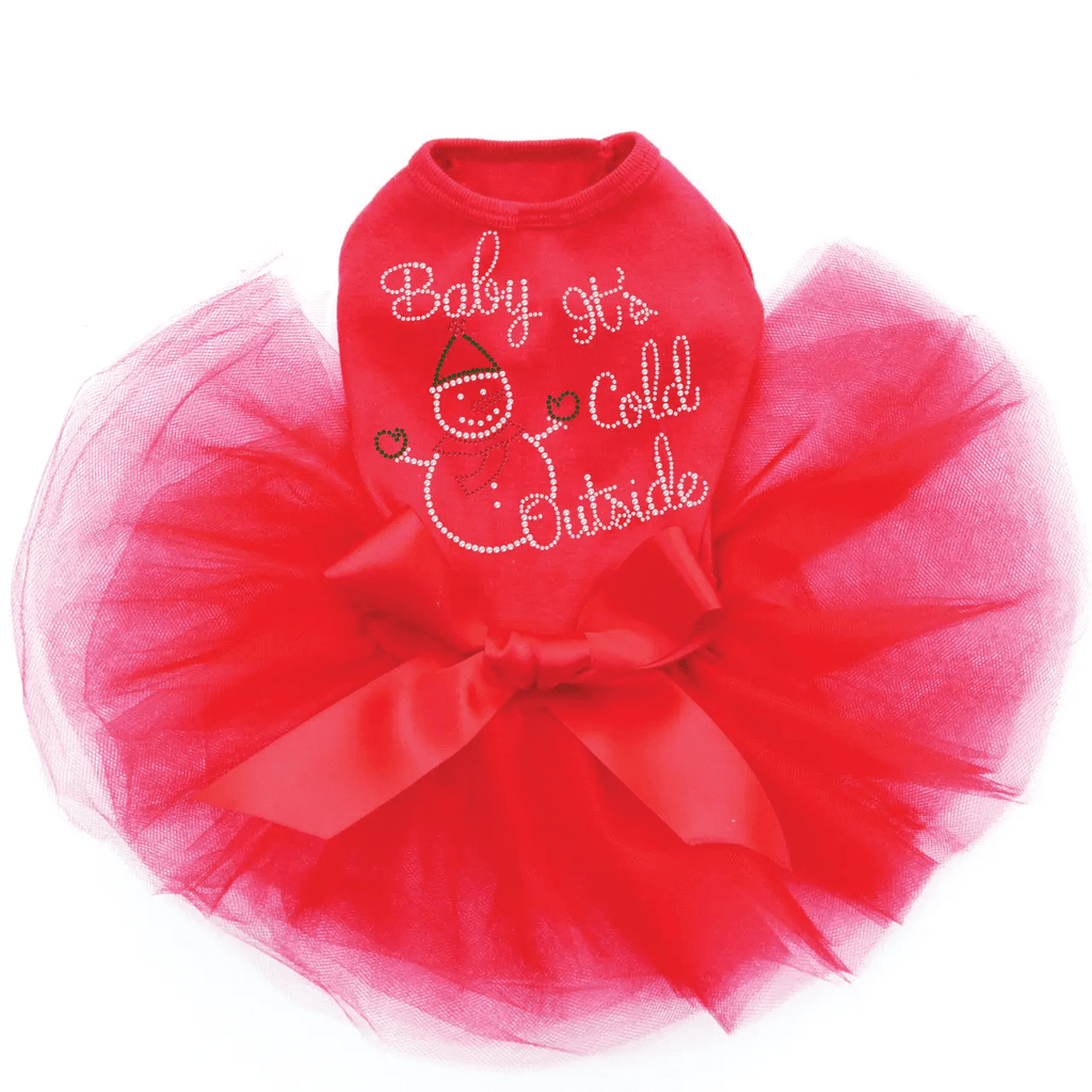 Dog in the Closet XXS / Red Baby It's Cold Outside Snowman Dog Custom Tutu