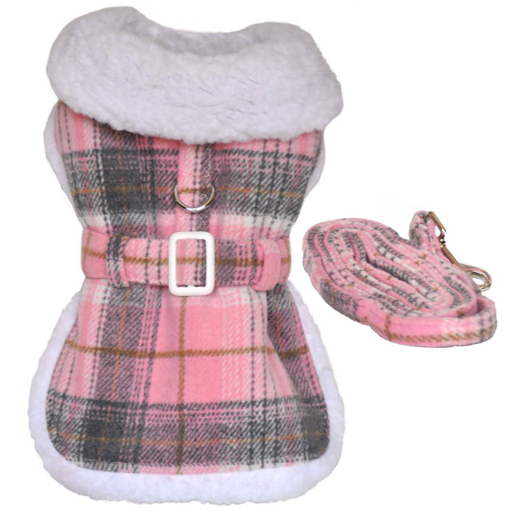 Doggie Design, Inc Sherpa Lined Dog Harness Coat with Matching Leash