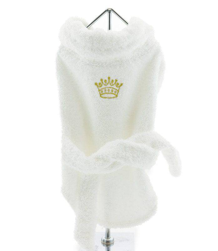 Doggie Design, Inc White Gold Crown Bathrobe 100% Combed Cotton Terrycloth