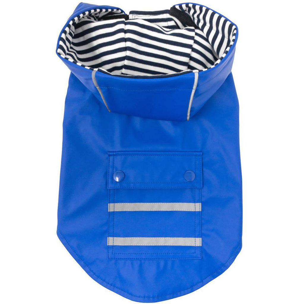 Doggie Design, Inc XS / Blue Slicker Raincoat w/Striped Lining - Yellow
