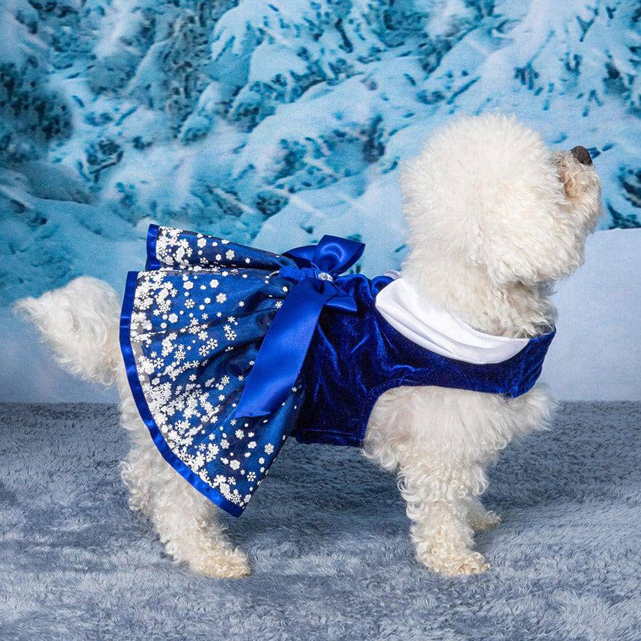 Doggie Design, Inc XS Holiday Dog Harness Dress - Snowflakes