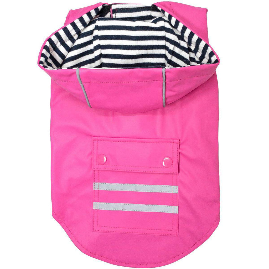 Doggie Design, Inc XS / Pink Slicker Raincoat w/Striped Lining - Yellow