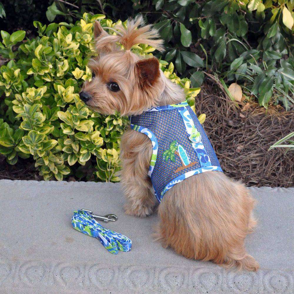Doggie Design, Inc XS / Surfboard Blue & Green Cool Mesh Dog Harness with Leash