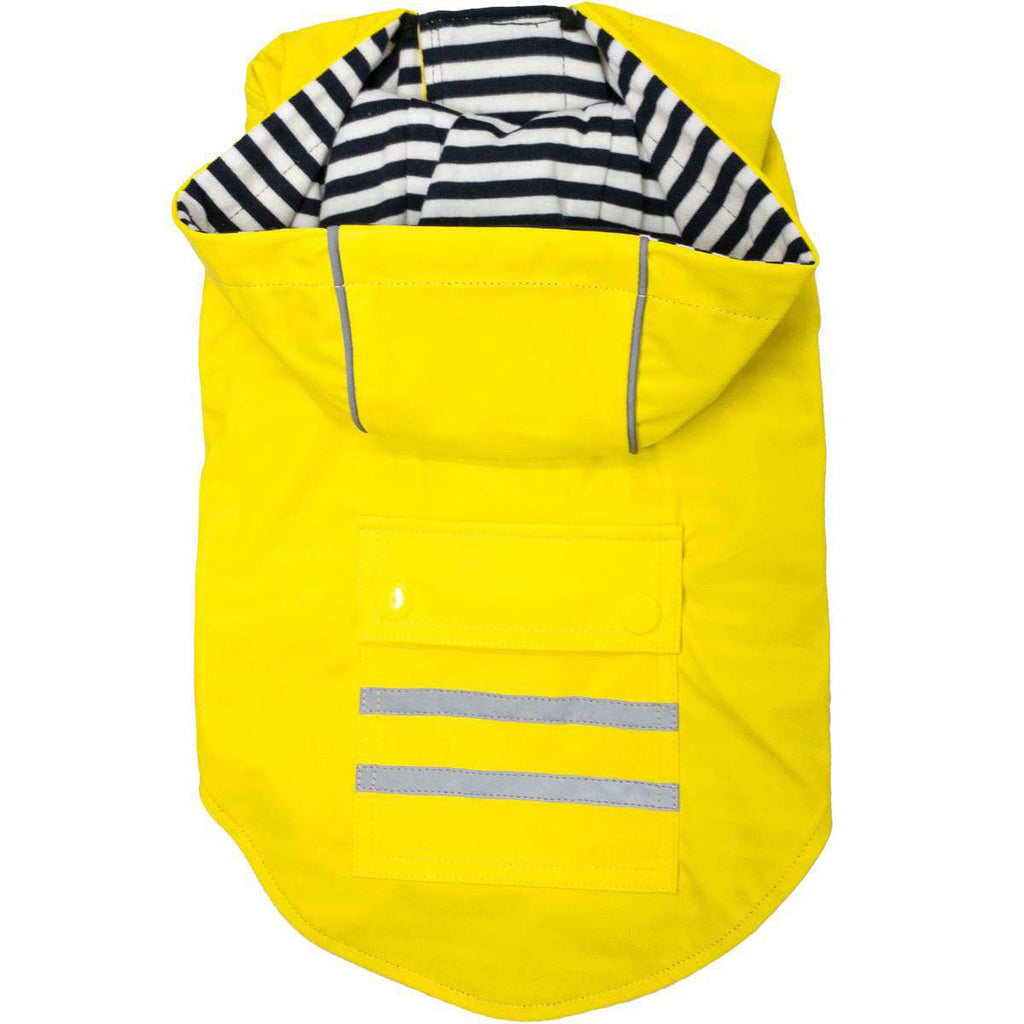 Doggie Design, Inc XS / Yellow Slicker Raincoat w/Striped Lining - Yellow
