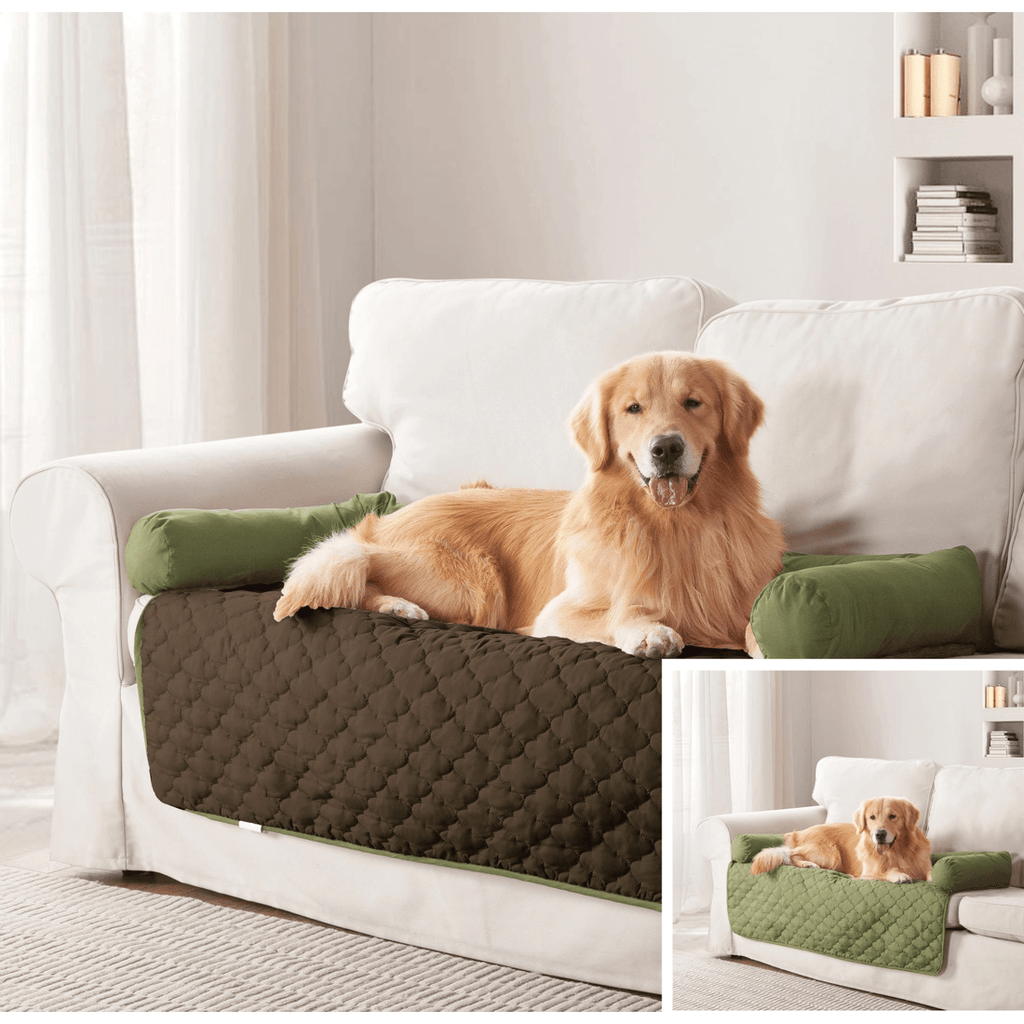 Duck River L / Silver-Black Wubba Dog Bed + Couch Cover