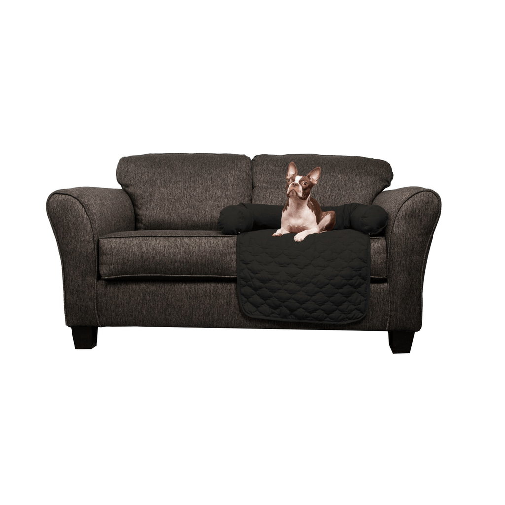 Duck River S / Silver-Black Wubba Dog Bed + Couch Cover