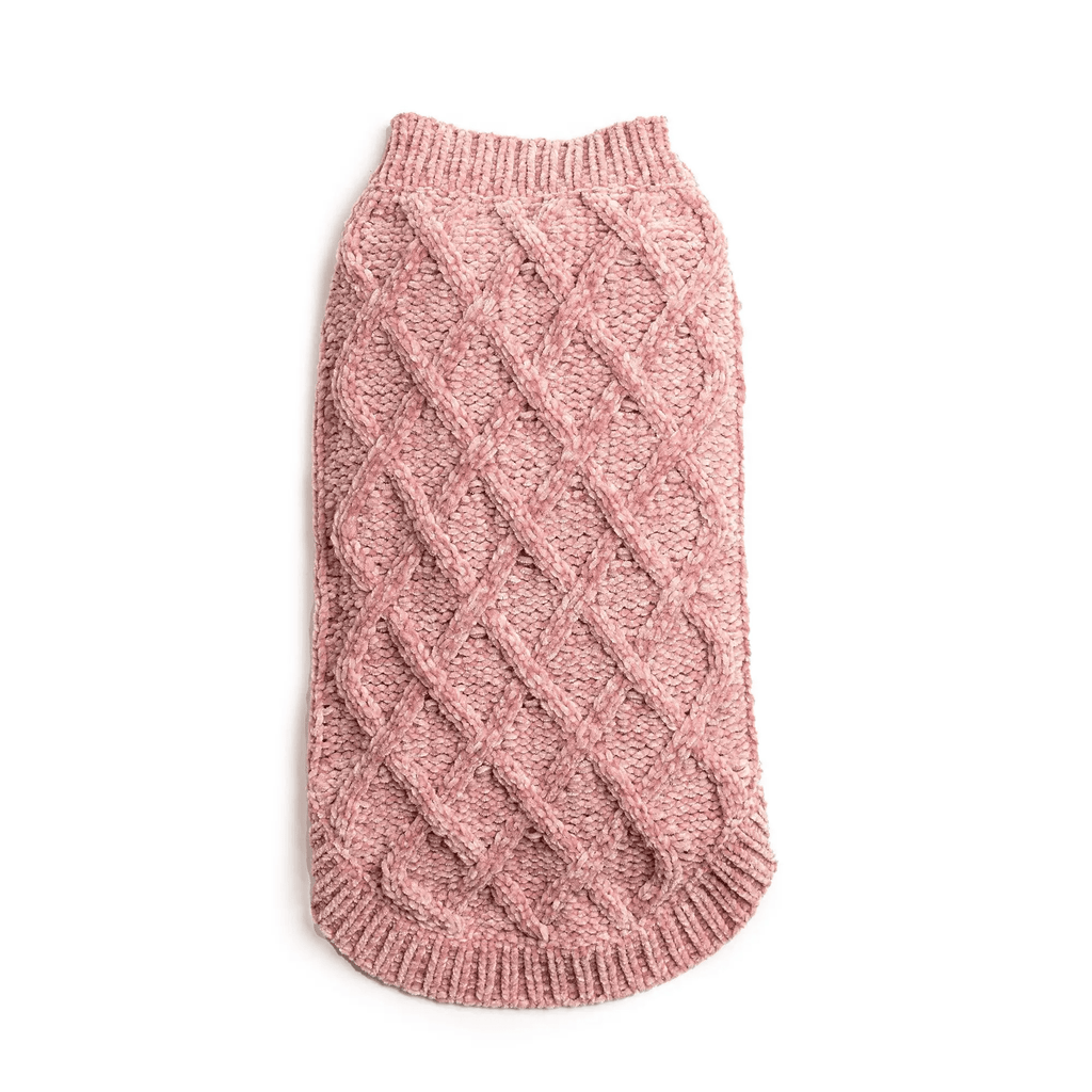 Fab Dog XXS (8") (Out of stock) / Pink Chenille Sweater