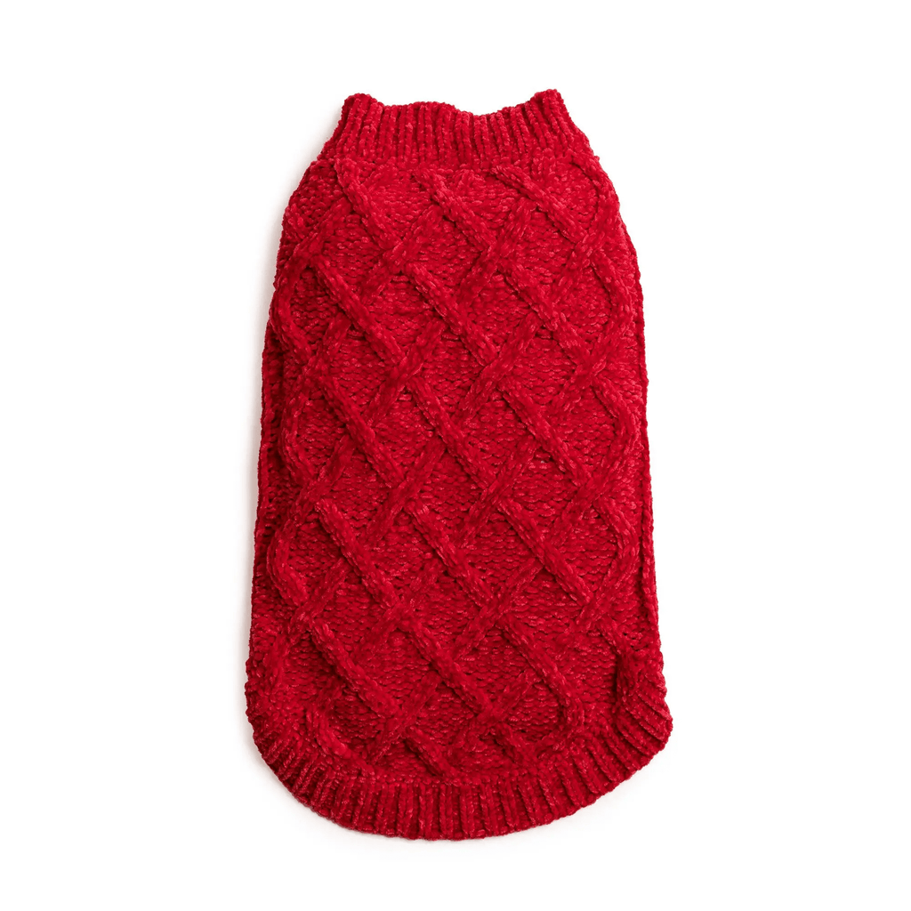 Fab Dog XXS (8") / Red Chenille Sweater