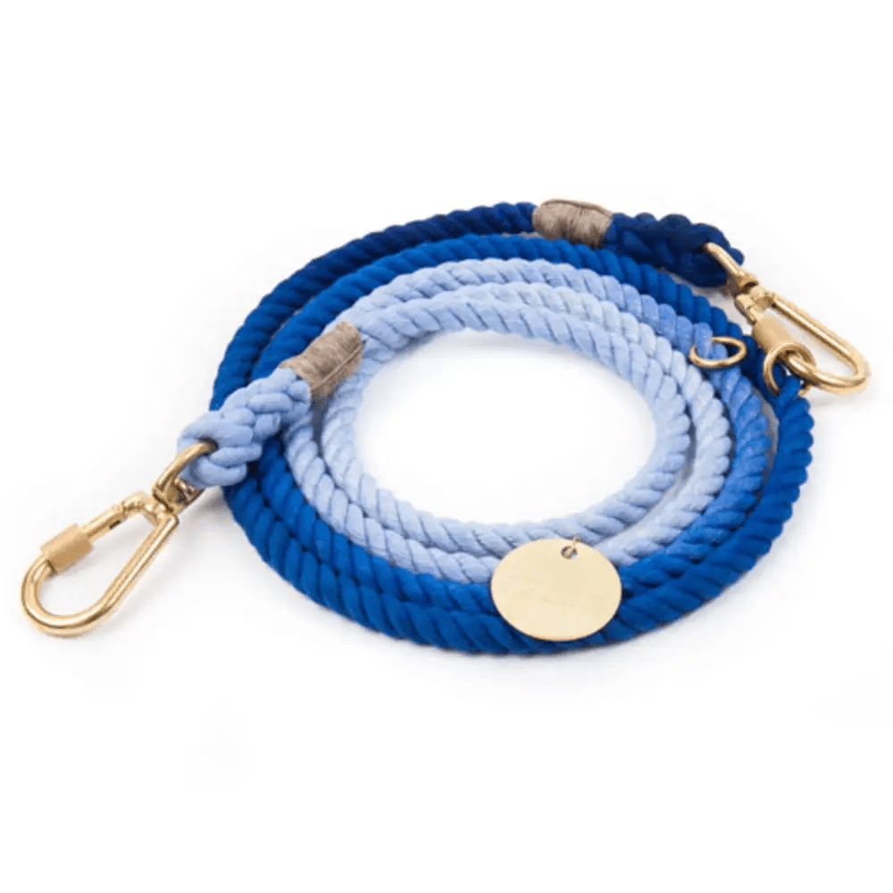 Found My Animal S Original Adjustable Latty Blue Ombre Cotton Dog Rope Leash