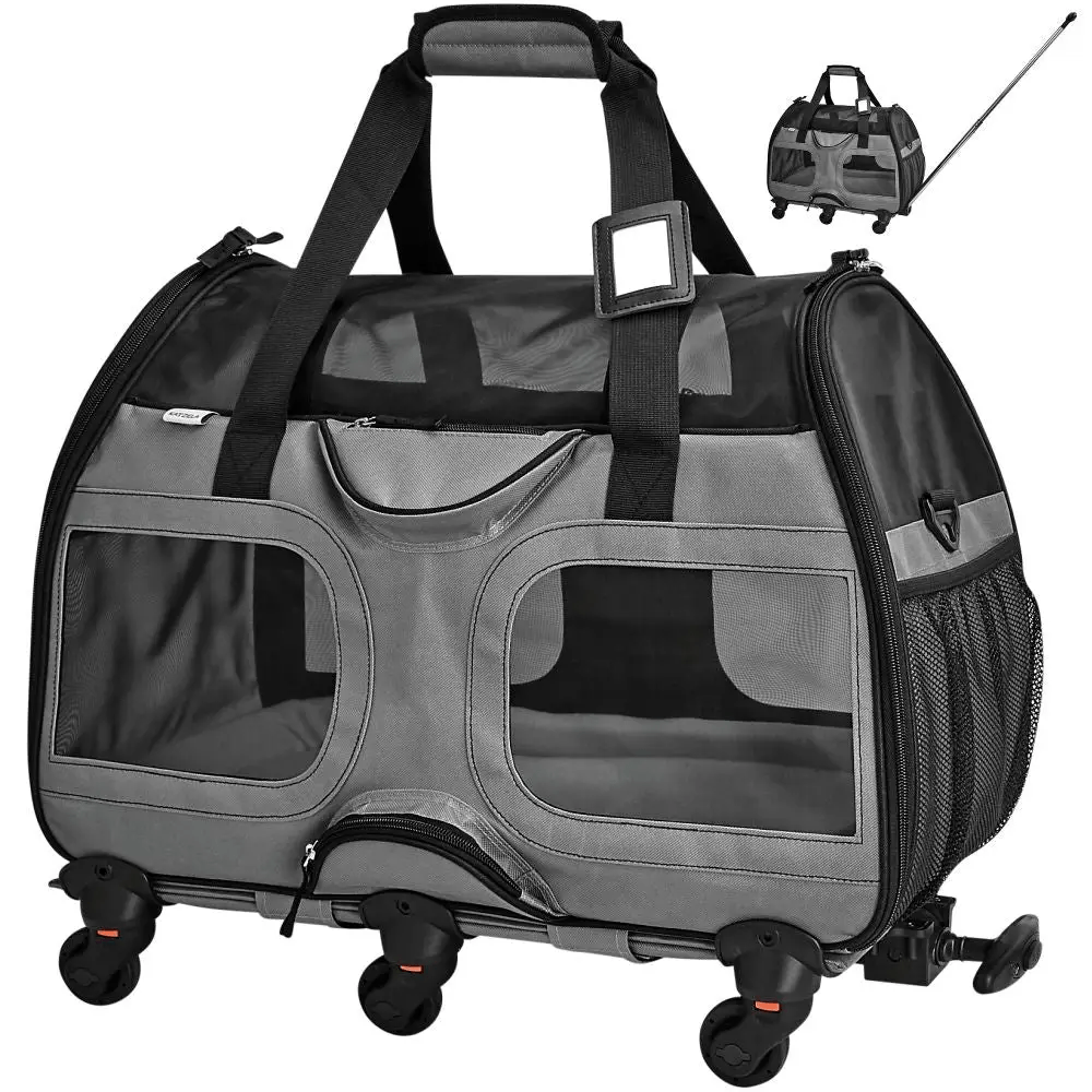 Furr-Baby Gifts Katziela Luxury Rider Pet Carrier - Gray