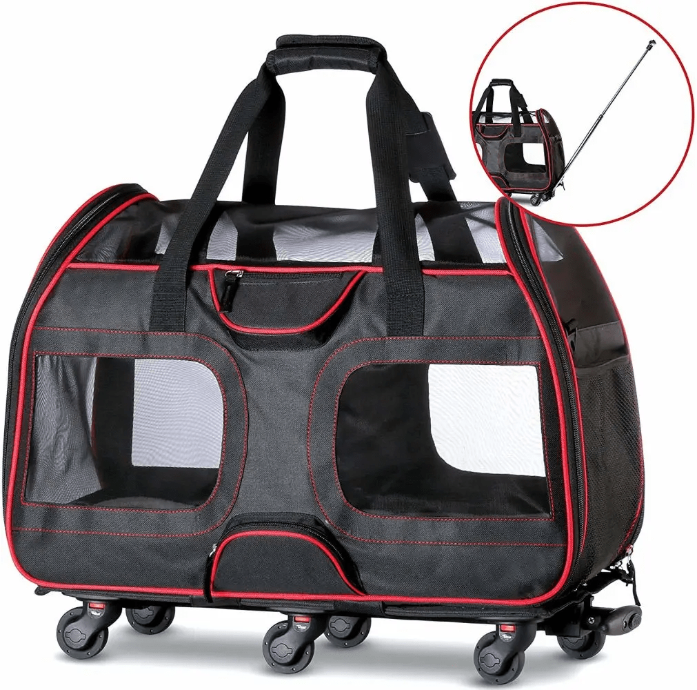 Furr-Baby Gifts Katziela Luxury Rider Pet Carrier - Red Piping