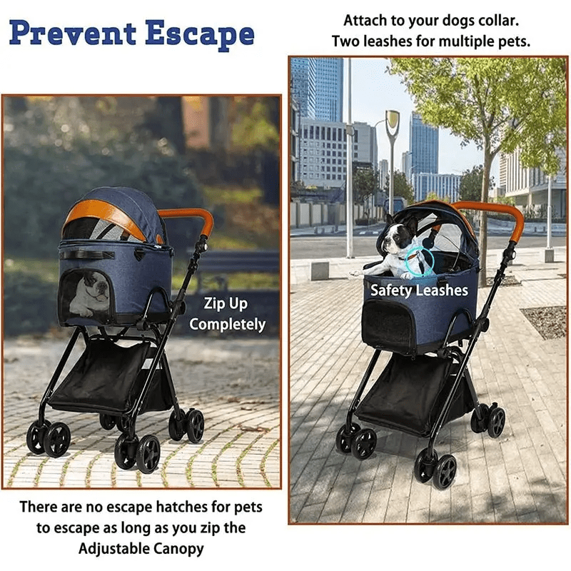 Furr-Baby Gifts Luxury Folding Pet Stroller Detachable 2 in 1 Pet Carrier