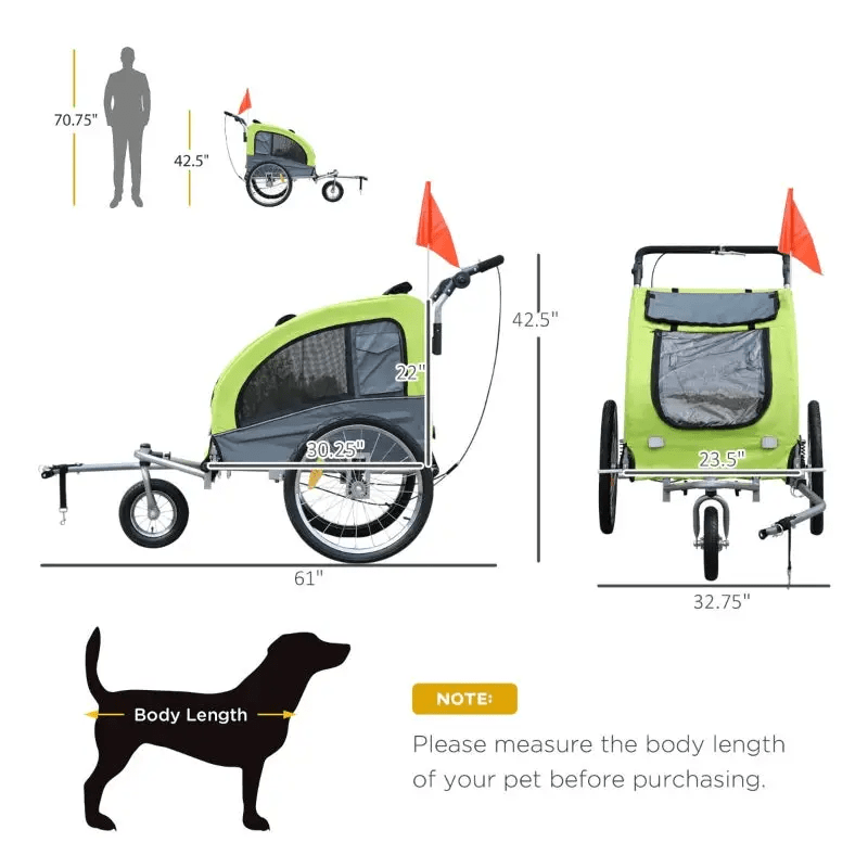 Furr-Baby Gifts Pet Dog Bicycle Trailer Jogger with Suspension