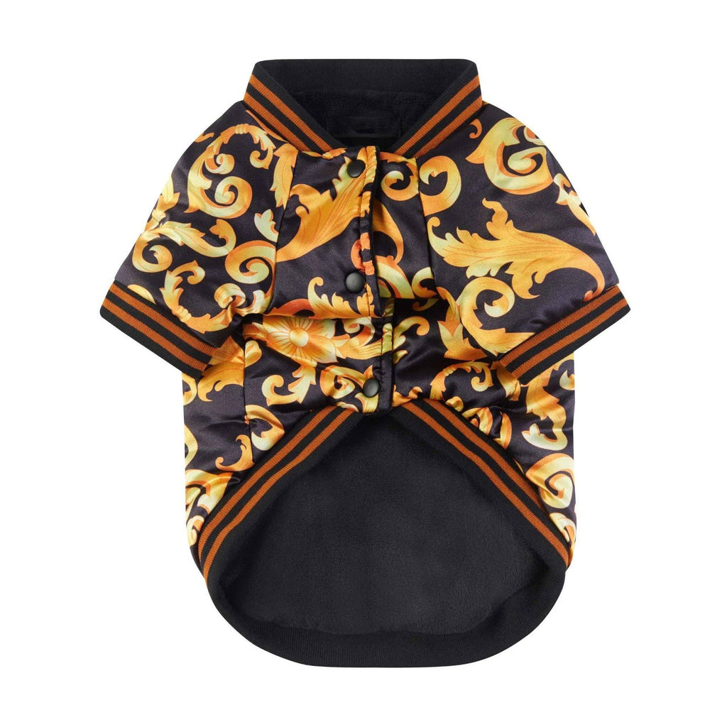 Furr-Baby Gifts S Barocco Print- Luxury Bomber Jacket