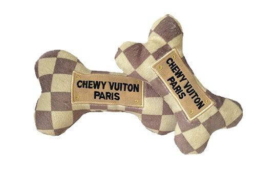 Haute Diggity Dog Checker Chewy Vuiton Bone Toy