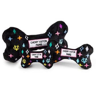 Haute Diggity Dog Dog Toys S Black Monogram Chewy Vuiton Bone