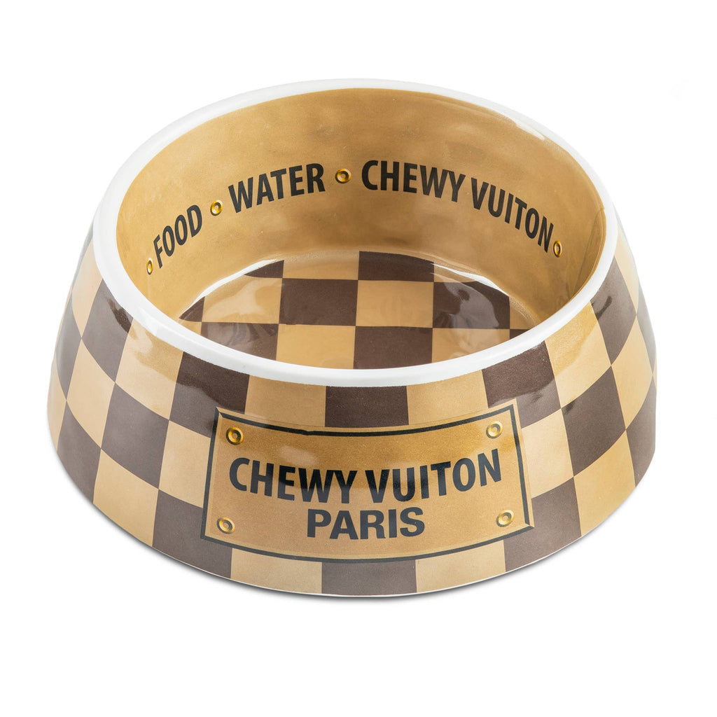 Haute Diggity Dog S Checker Chewy Vuiton Bowl