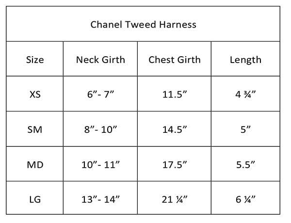 Hello Doggie Chanel Tweed Dog Harness