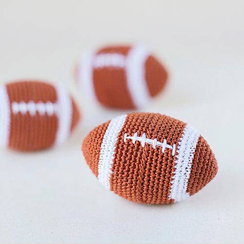 Hello Doggie Crochet Football Toy: Brown