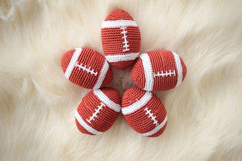 Hello Doggie Crochet Football Toy: Brown