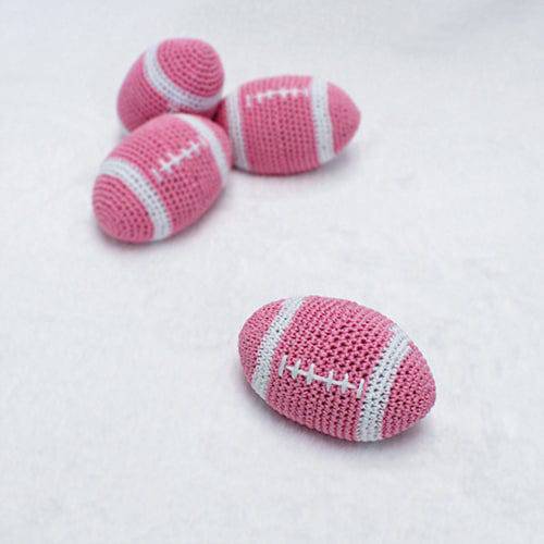 Hello Doggie Crochet Football Toy: Pink