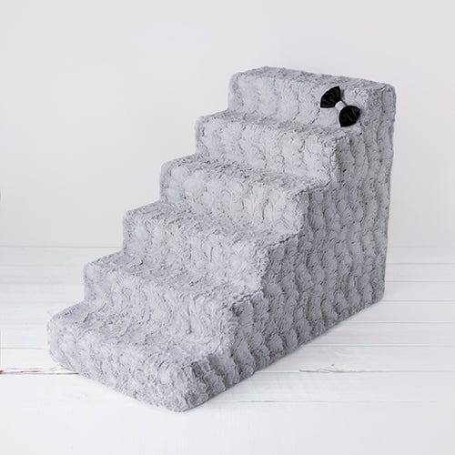 Hello Doggie Dove Grey / 6 Step Luxury Pet Stairs