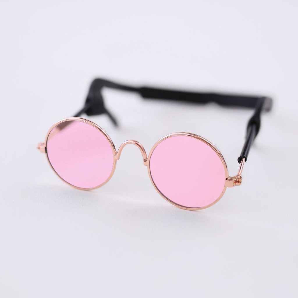 Hello Doggie Strap Black Dog Sunglasses: Pink