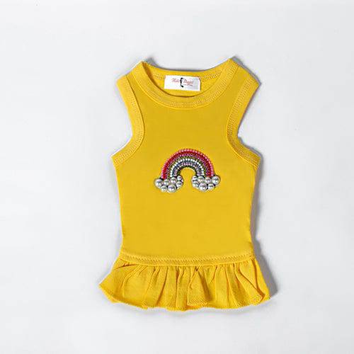 Hello Doggie XXS / Yellow Rainbow Dog Dress