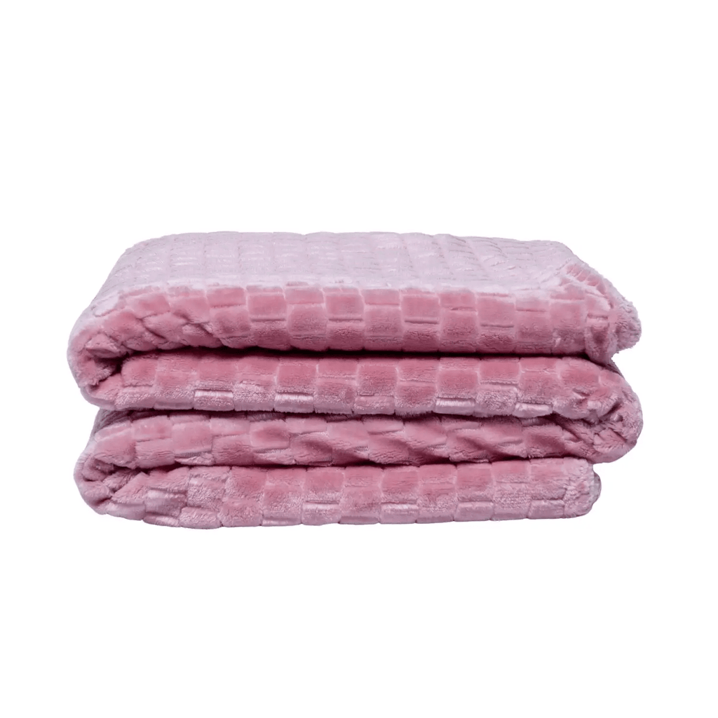 Jojo Modern Pets Baby Pink Family Textured Luxury Sherpa Pet Blankets (50" x 60")