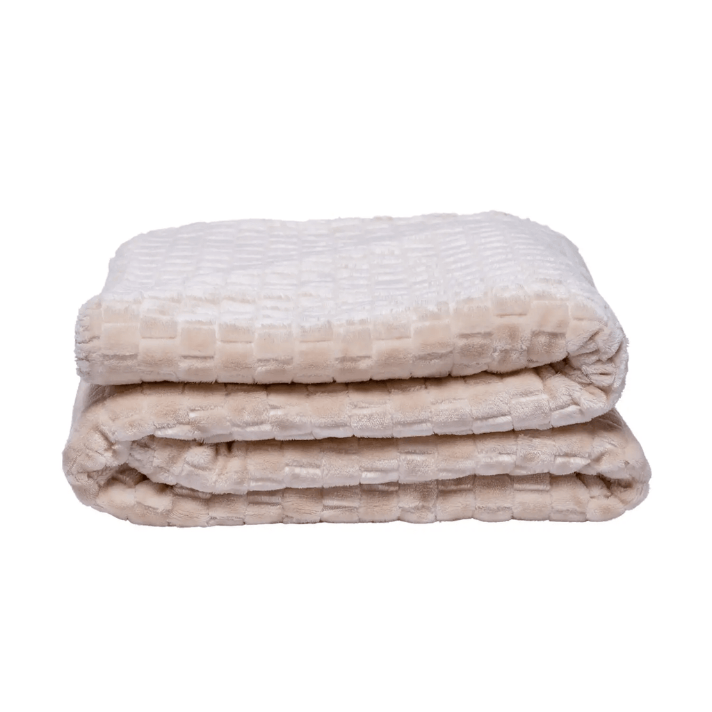 Jojo Modern Pets Cream Family Textured Luxury Sherpa Pet Blankets (50" x 60")