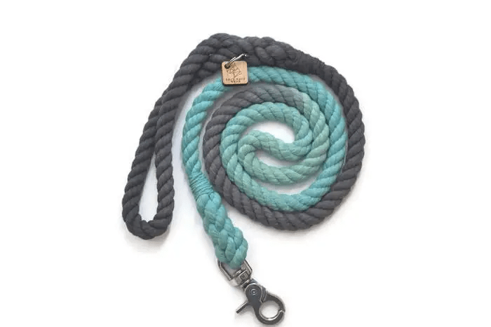 Kai's Canine Creative 4 ft Grey and Aqua Ombre Rope Dog Leash