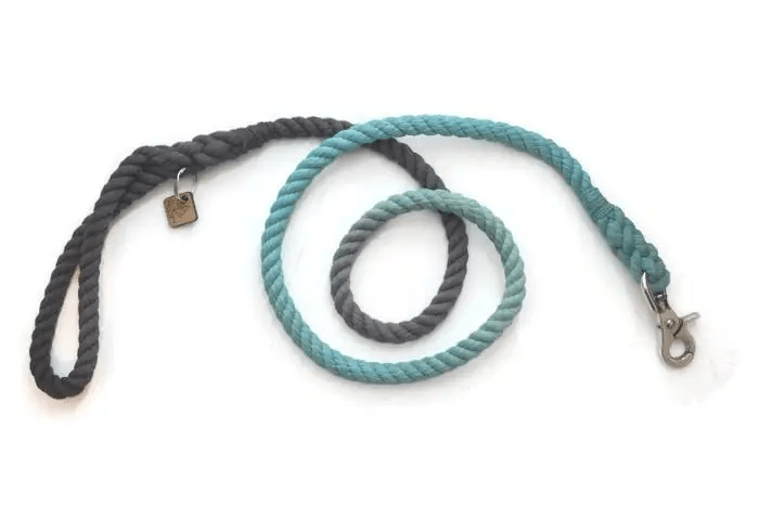 Kai's Canine Creative Grey and Aqua Ombre Rope Dog Leash