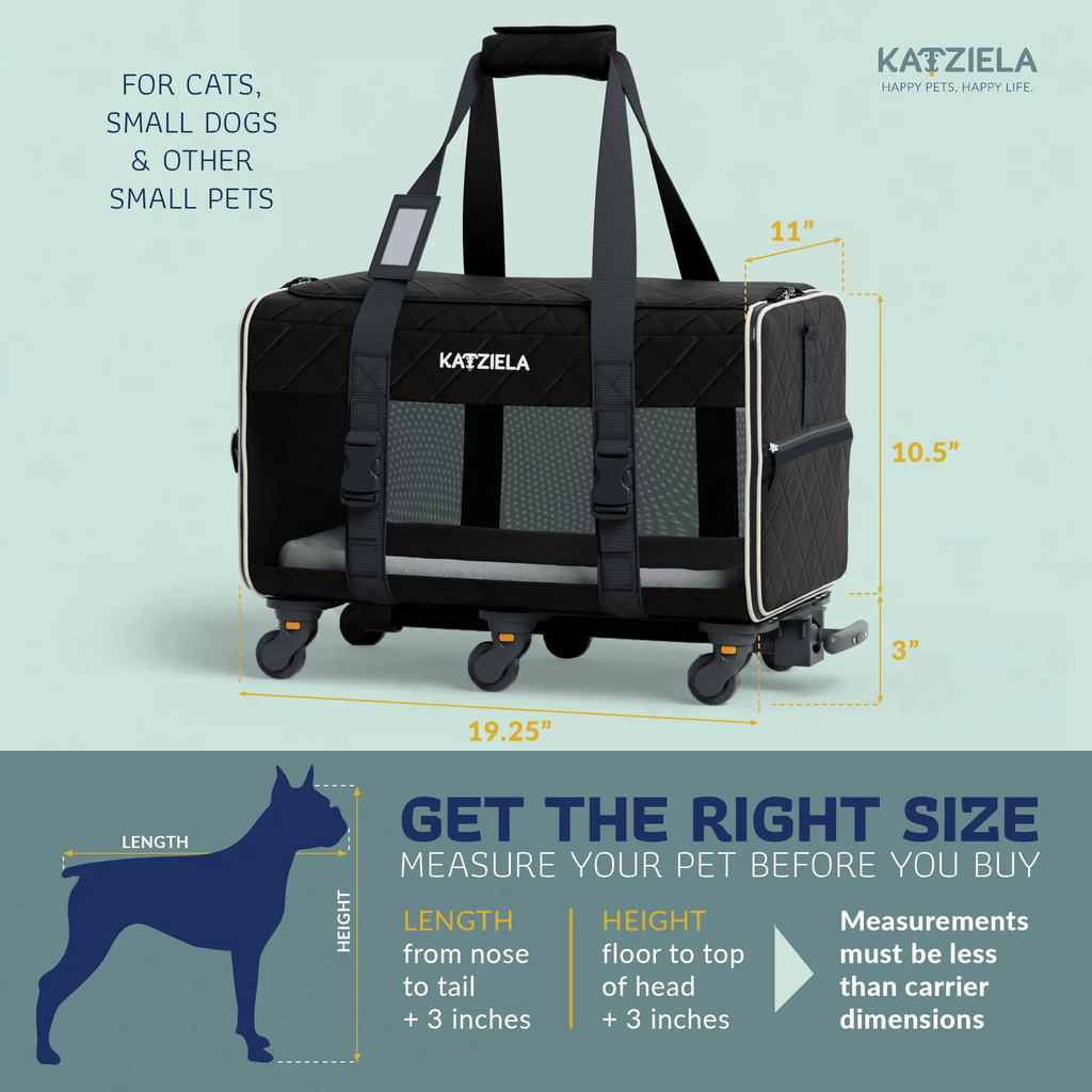 Katziela Katziela® Quilted Chariot Pet Carrier Black