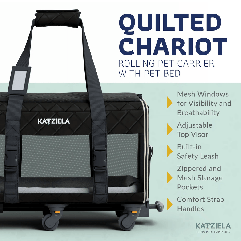 Katziela Katziela® Quilted Chariot Pet Carrier Black