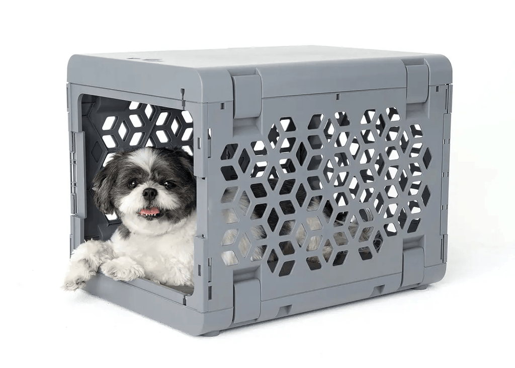 KindTail Dark Grey Small PAWD® | Modern Collapsible Plastic Dog & Pet Crate