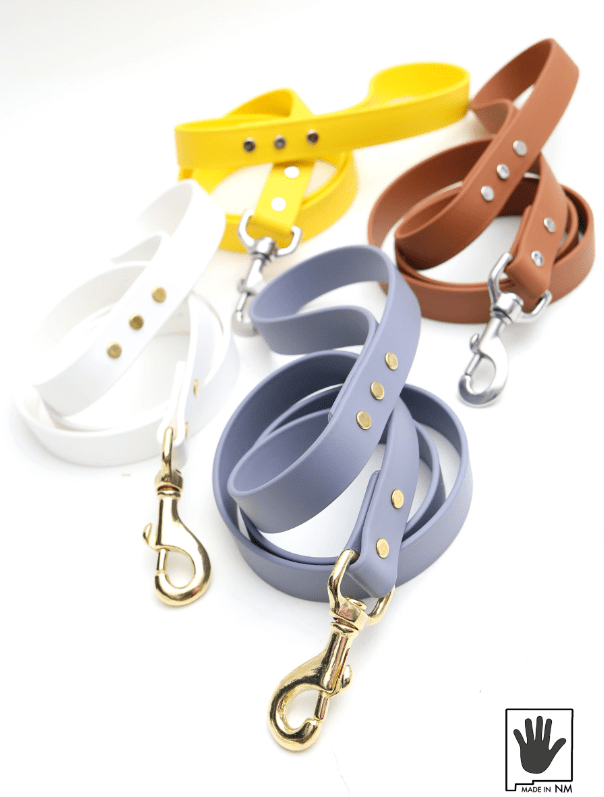 Mimi Green White / Brass / 4ft 3/4" High Desert Color Waterproof Leather Alternative Dog Leashes