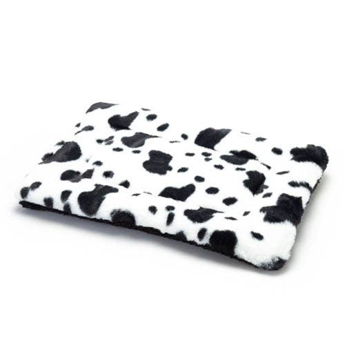 Mutts and Mittens Pet Products 12x19 Premium Flat Pet Bed - Black Cow Fur